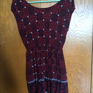 Blue, red, and white Patterned Dress