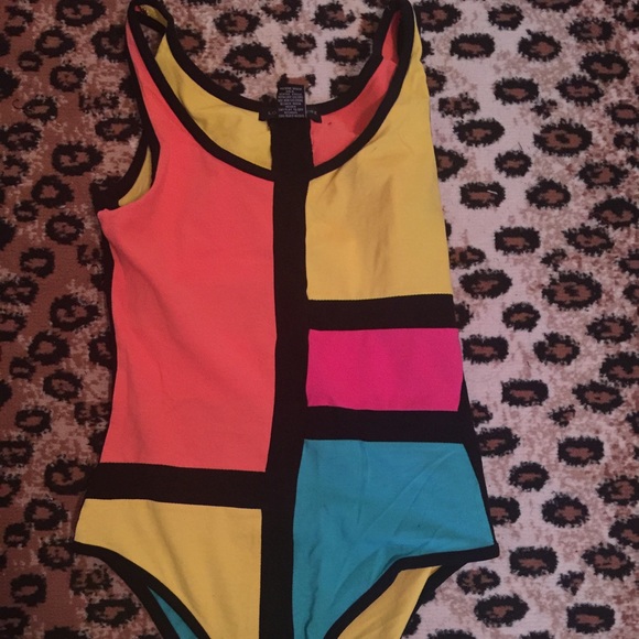 Multi colored leotard.