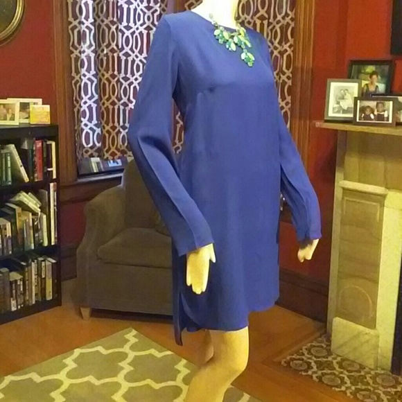 Sale!!! Cobalt Blue Long Sleeve High Low Dress