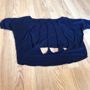 black forever 21 open ripped back top