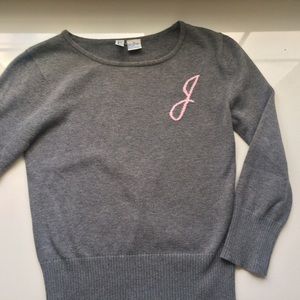 ****SOLD**Vintage monogrammed "J" cotton sweater