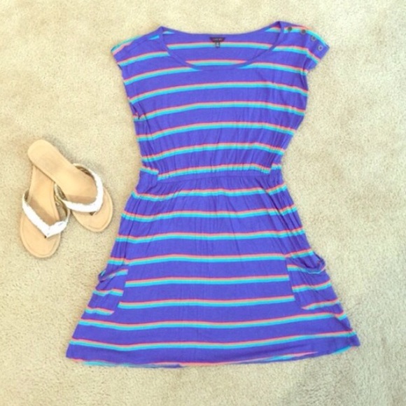 Stripped Cap Sleeve Summer Dress