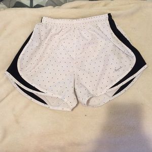 Nike black/white polka dot running shorts