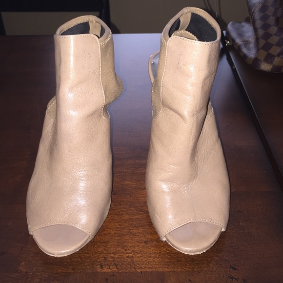 Michael Kors Tan Leather Open Toe Sling Booties