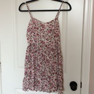 White floral spring dress and blue floral dress