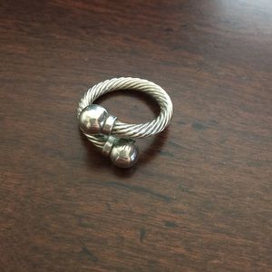 Sterling silver cable ring