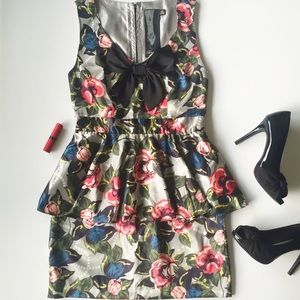 Rose & Pearls Party Peplum Dress