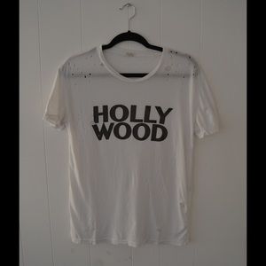 Distressed Brandy Melville Hollywood Graphic Tee