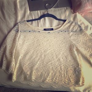 White cream lace crop top never worn