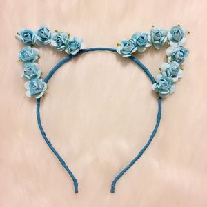 Flower floral cat ears headband kitty costume