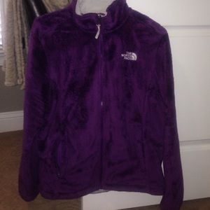 North Face purple fur jacket