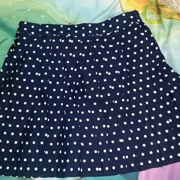 Forever 21 polka dot pleated school skirt.