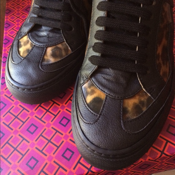 ❌SOLD ❌ Black Leopard Hightop Sneakers - Picture 2 of 4