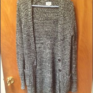Gray & White American Eagle Long Cardigan