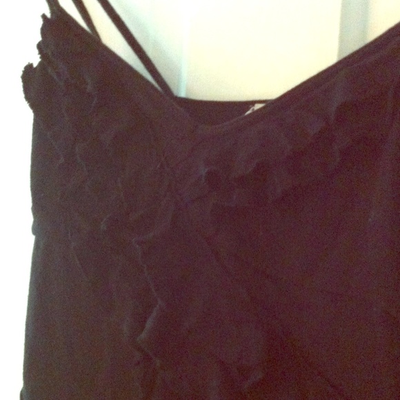 Free People Black Flowy Ruffle Tank