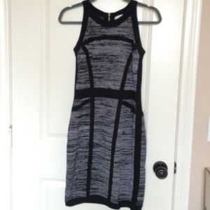 Grey and black tight knitted halter dress