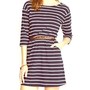 FOREVER 21 Blue stripe Belted dress