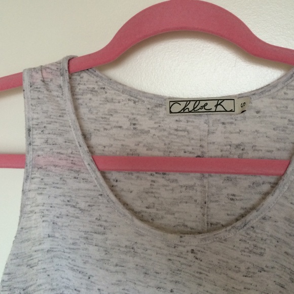 Grey crop flow tank top - Picture 3 of 4