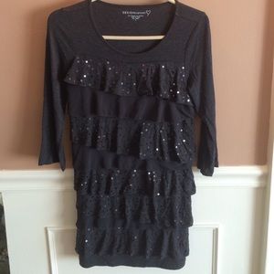 Dress gray sequins girls size xl
