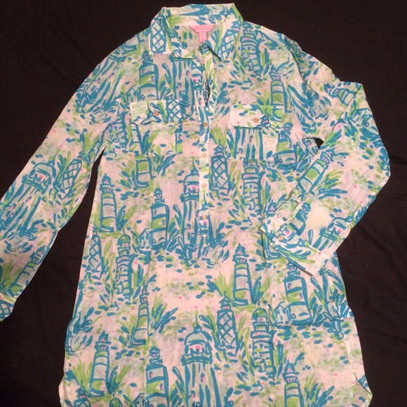 Lilly Pulitzer Captiva Tunic in High beams - Picture 2 of 4