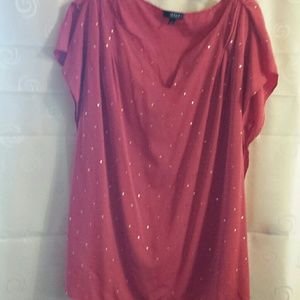 Tangerine top w/ gold detail..3x