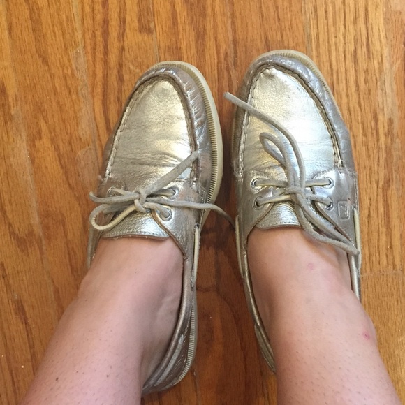 Gold sperry topsider