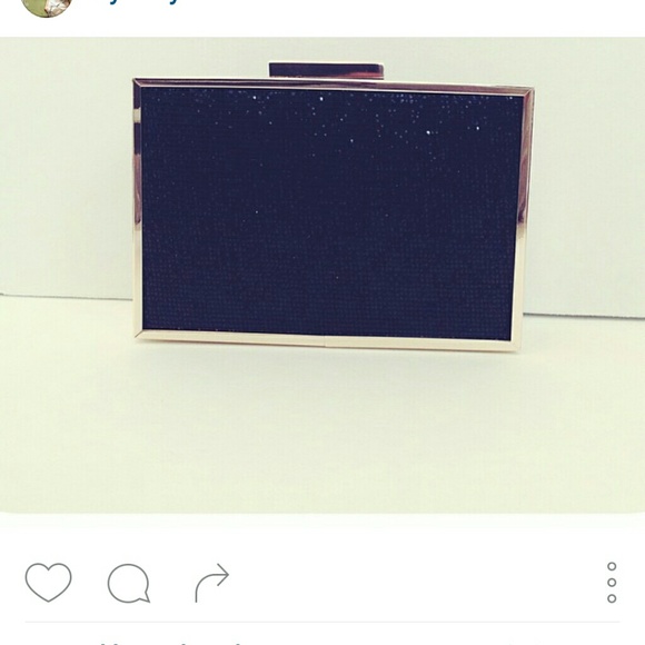 NEW Black sparkle box clutch - Picture 1 of 1