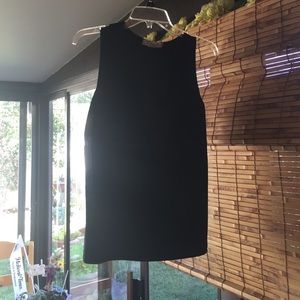 Black polyester spandex lace trim blouse