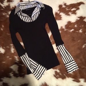 Sweater shirt combo.