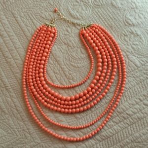 MULTI STRAND NECKLACE SALMON COLOR