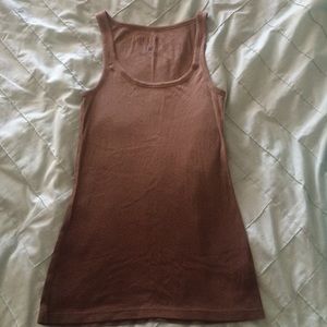 Brown ombré ribbed tank