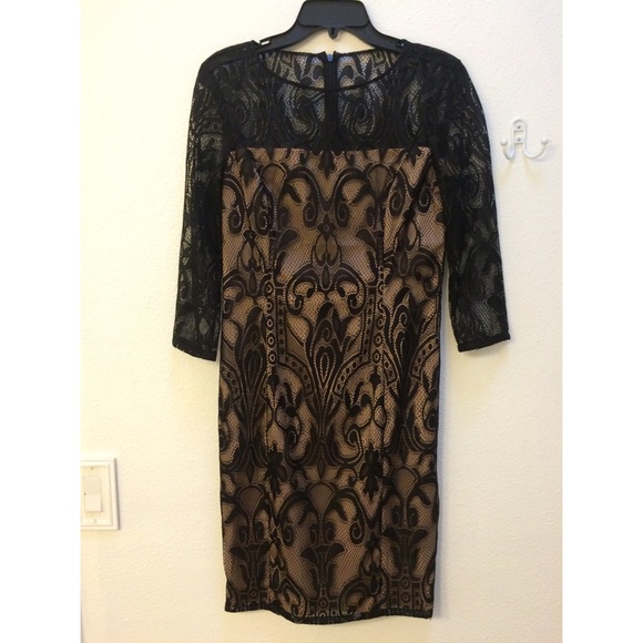 Black lace firm fitted dress