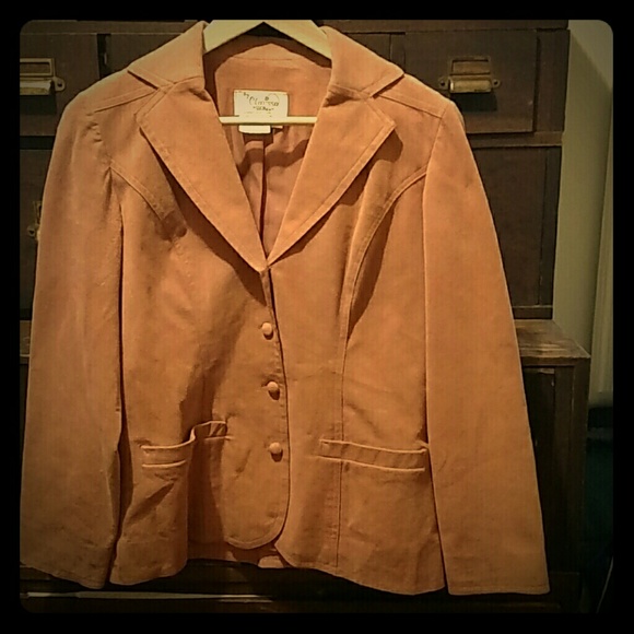 Vintage peach colored suede jacket