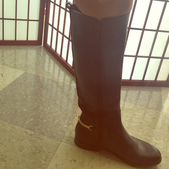 Tory Burch Brown Leather Riding Boots
