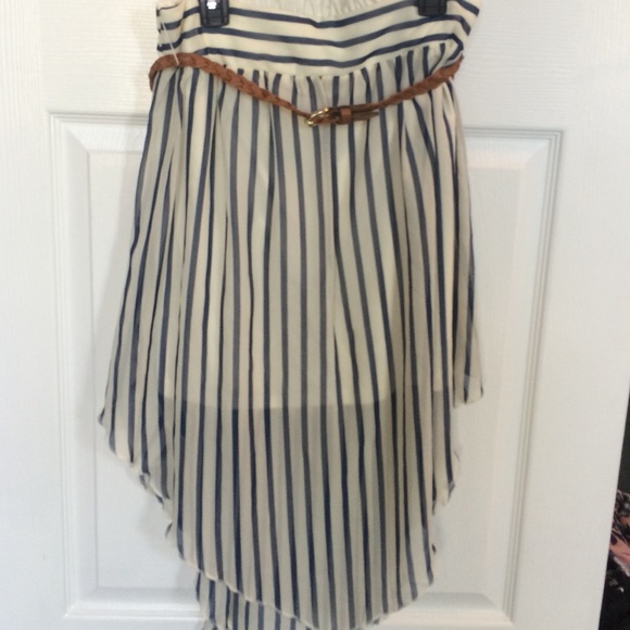 Striped High-Low Skirt