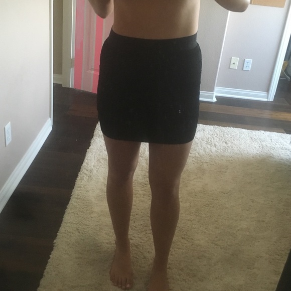 Black mini skirt bandage