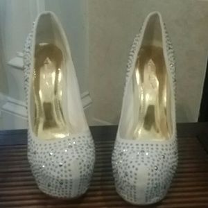 Sparkling hot white shoes