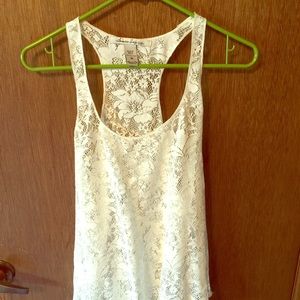 White lace tank top