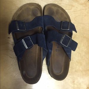 Basic Newalk Birkenstock Navy Blue Suede