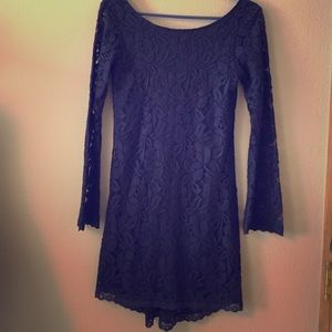 Bohemian style dress (navy blue)