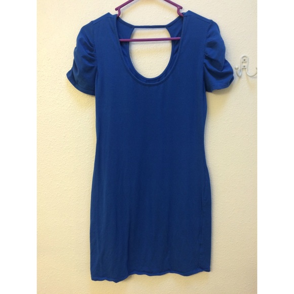 Blue form fitted dress