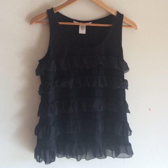 Black Ruffle Top - Picture 3 of 4
