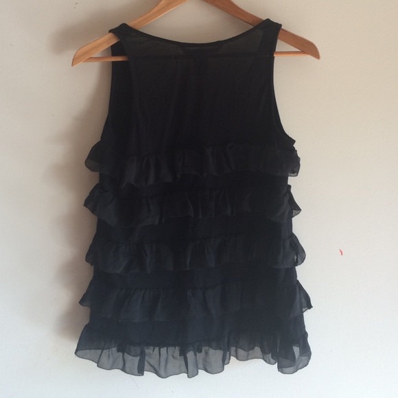 Black Ruffle Top - Picture 4 of 4