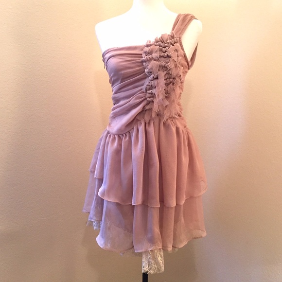 Ryu Vintage Blush One Shoulder Dress - Picture 4 of 4