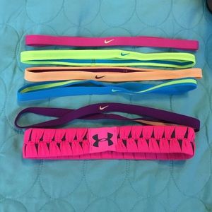 Nike and Under Armor headbands