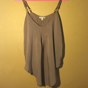 Tan spaghetti-strap blouse