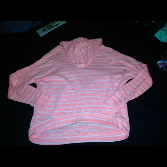 Pink striped Hoodie.