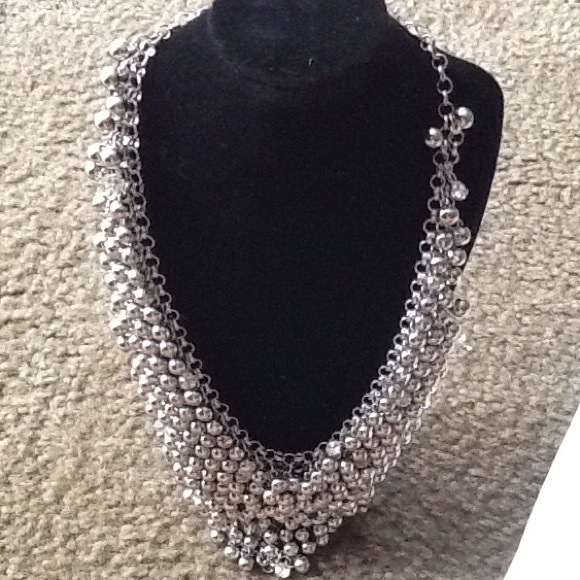 Silver statement necklace