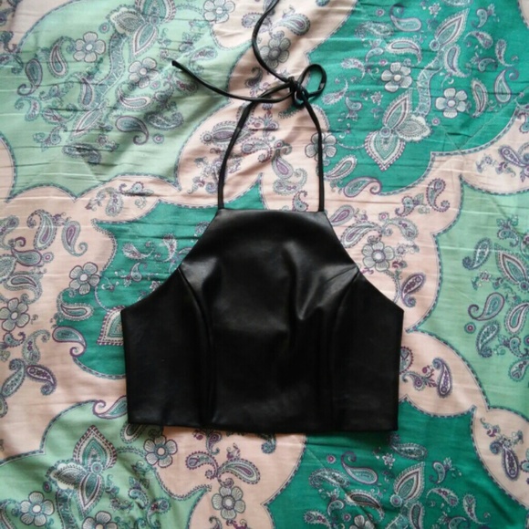 UNIF Tops - Pleather halter top