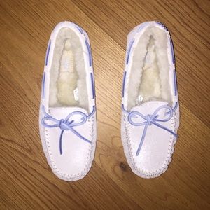Sparkly Ugg Moccasins w/ blue laces